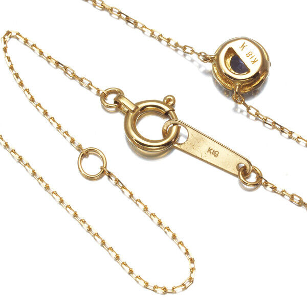 Vendome Necklace Tanzanite Diamond Circle 18K 750 Yellow Gold