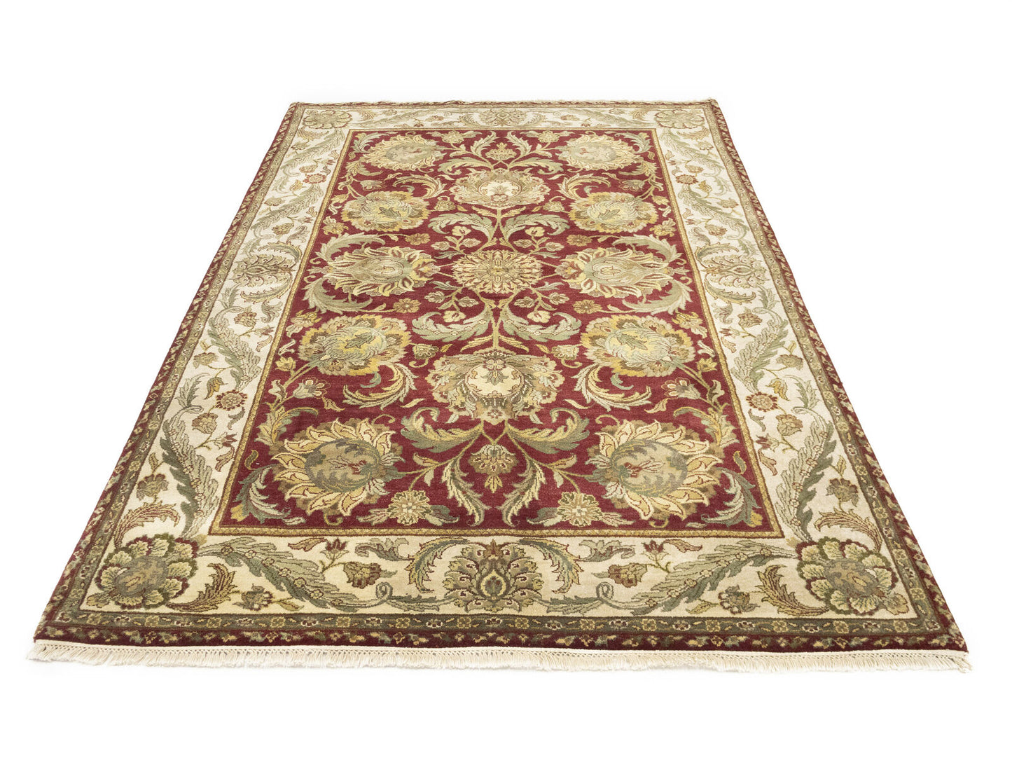 Hand-Knotted Thick Pile Floral Oriental Rug Agra