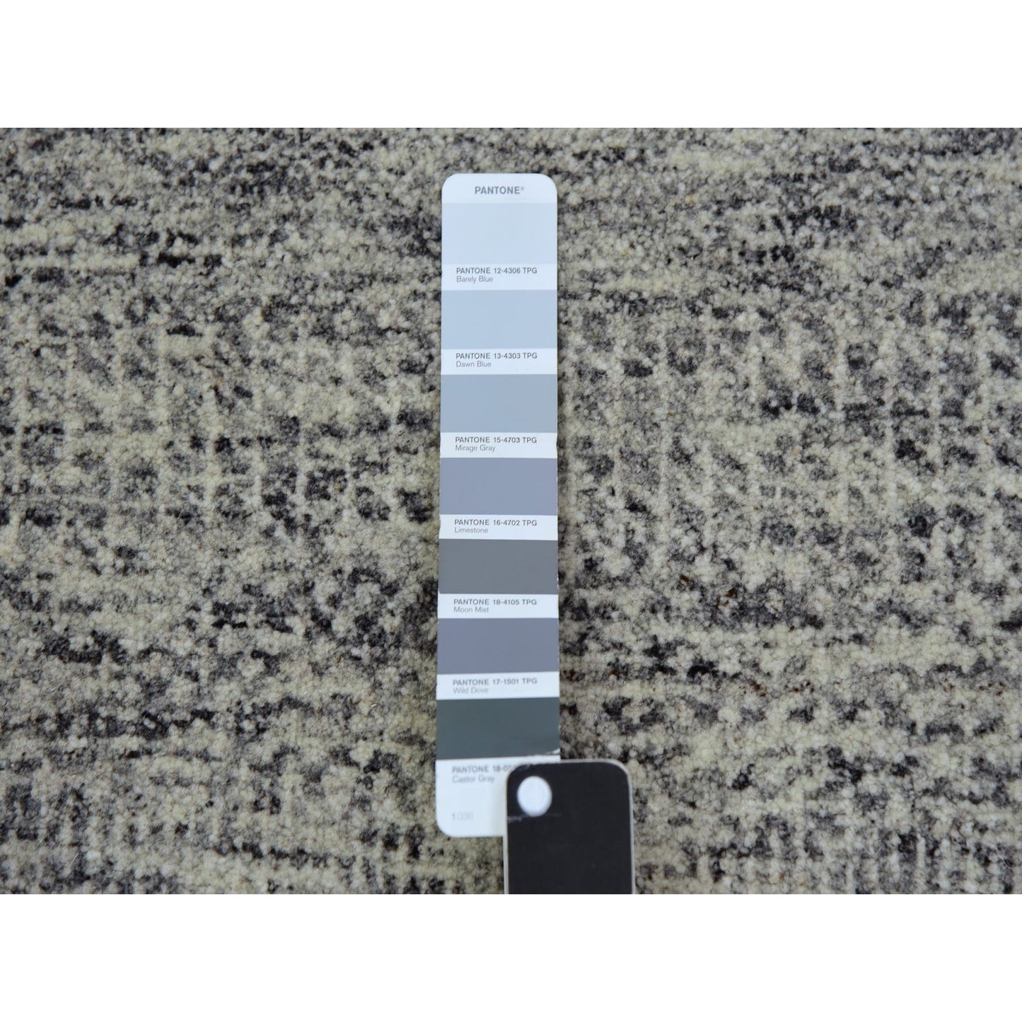 10'X13'10" Vintage Gray Undyed Wool Grass Hand Knotted Oriental Rug