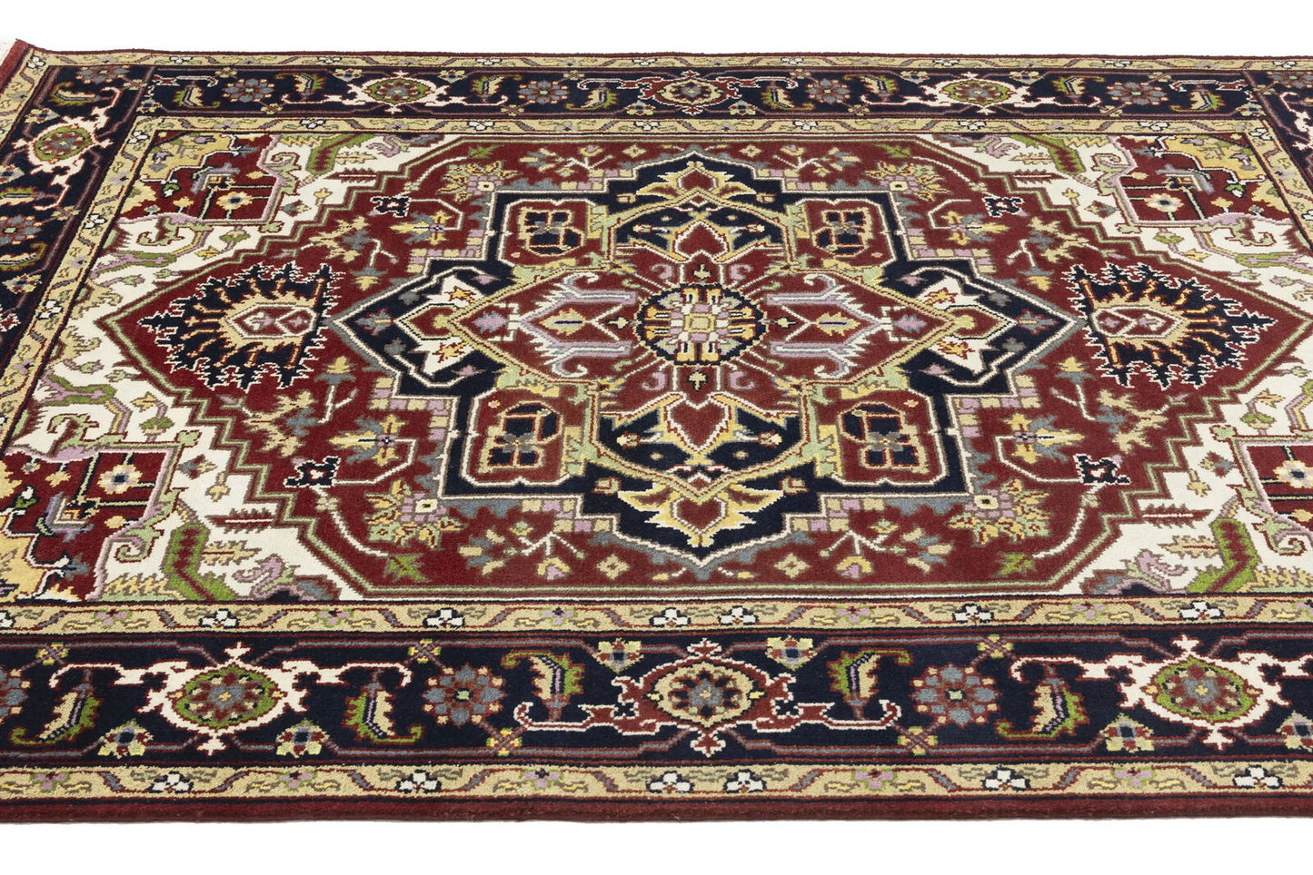 Heriz Serapi Oriental Rug Floral Style Large