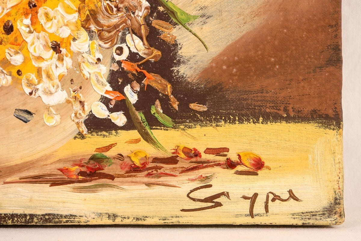 Lech Szypa Original Oil Painting "Kwiaty Polskie" Polish Art Flowers Signed