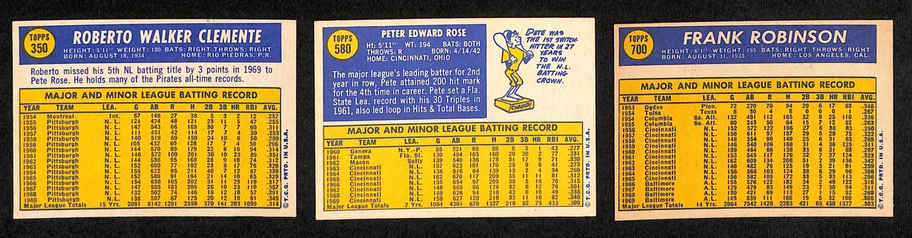 1970 Topps Baseball Card Complete Set (1-720)