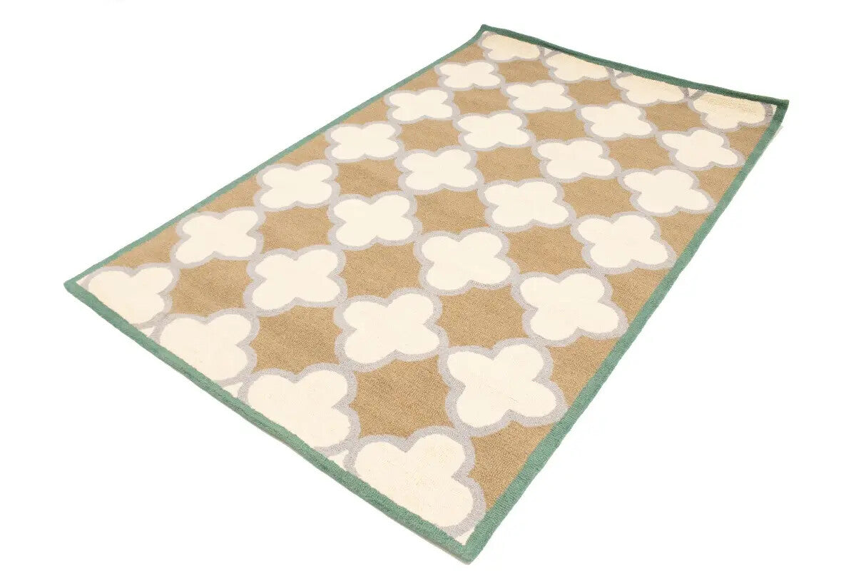 Hand-Tufted Multicolored Trellis Plush Rug Modern