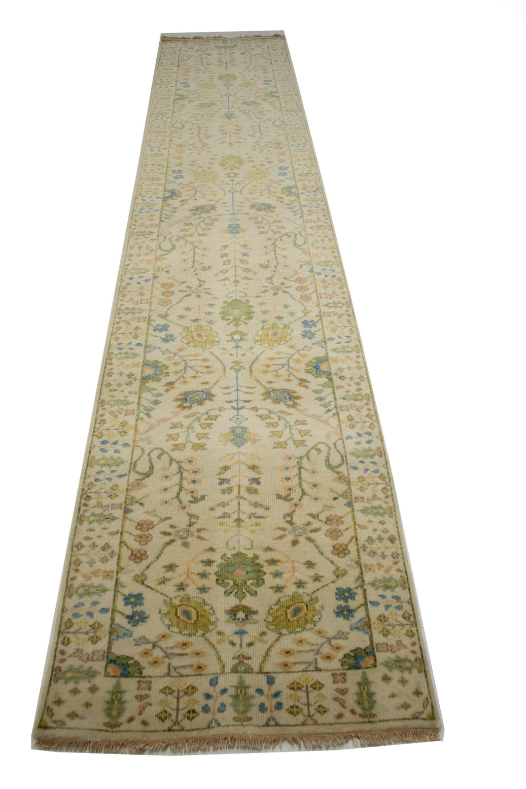 3X14 Ft Handmade Floral Oriental Runner Rug Osh