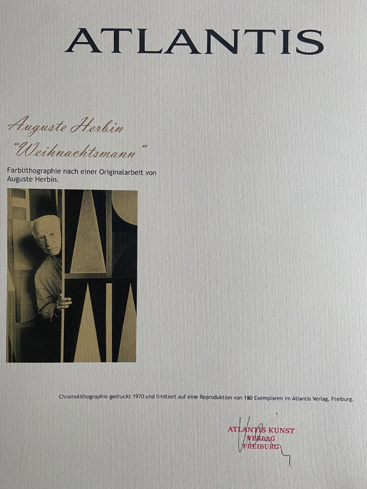 Auguste Herbin Lithograph Hand Numbered Coa (Sonia Delaunay)