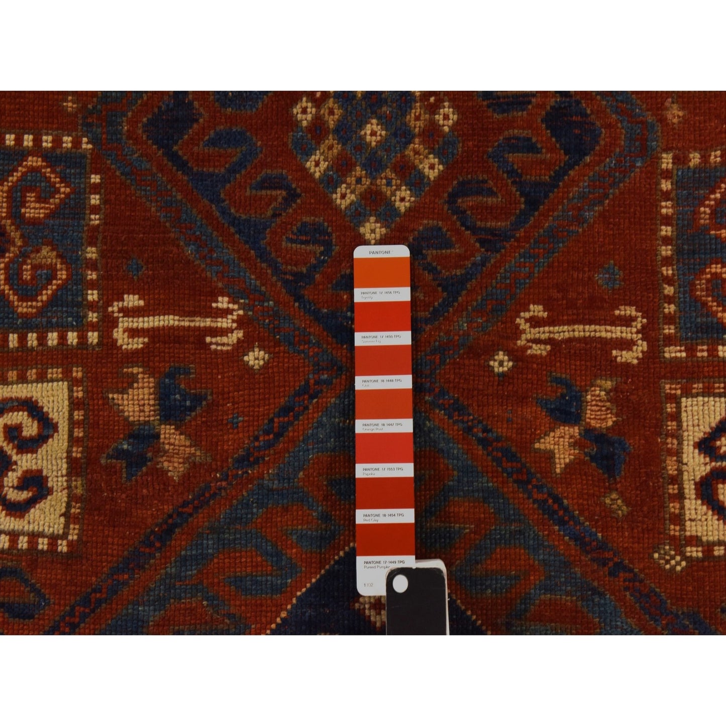 4'3"X6'3" Red Antique Caucasian Kazak Hand Knotted 100% Wool Oriental Rug