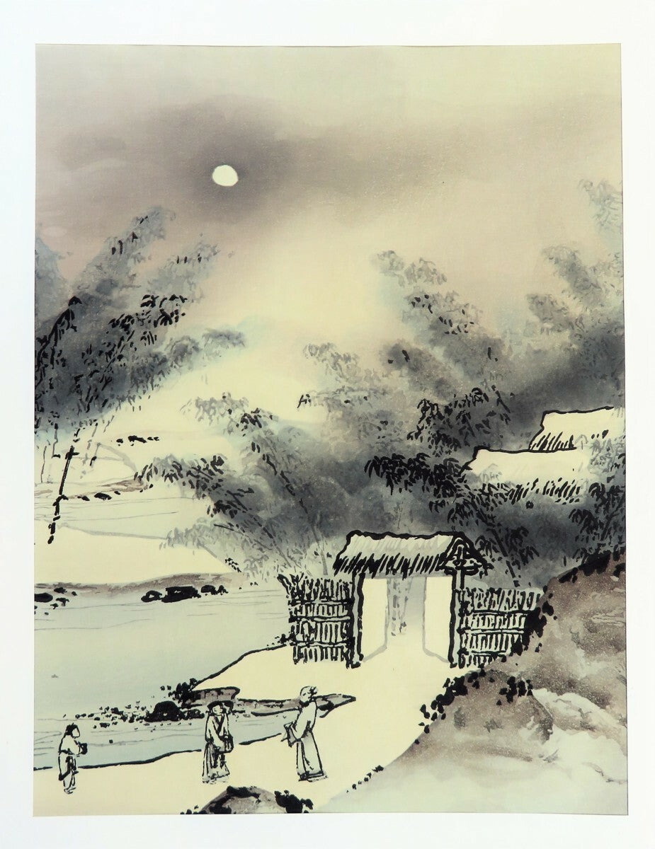 Japanese National Treasure Ink Painting Masterpiece 12 Woodblock Print Art Book