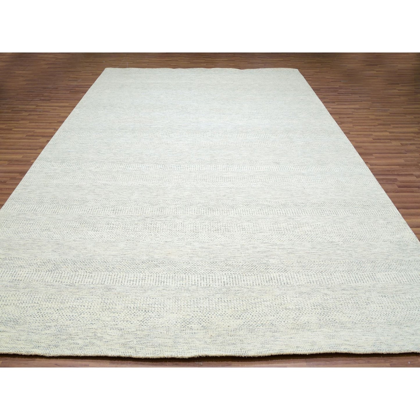 10'1"X14' Shoreline Gray Grass Design Hand Knotted 100% Wool Oriental Rug