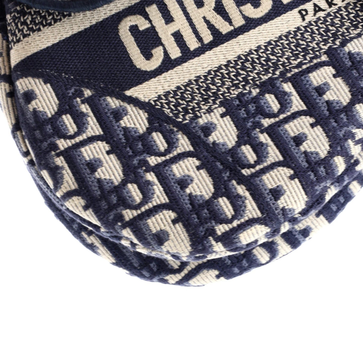 Christian Dior Saddle Handbag Logo Embroidered Oblique Canvas Medium