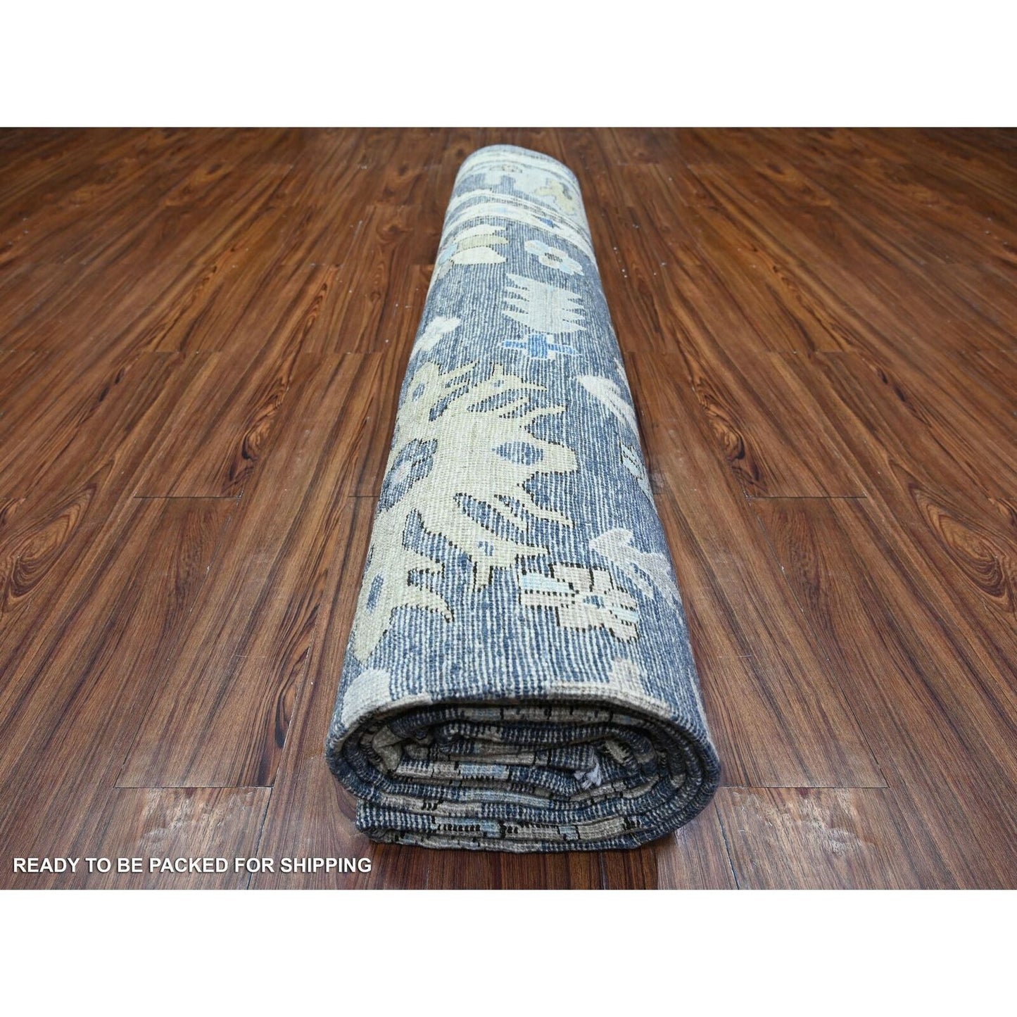 10'X14' Gray Afghan Angora Oushak Hand Knotted Pure Wool Oriental Rug
