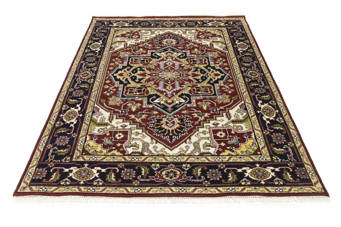 Heriz Serapi Oriental Rug Floral Style Large