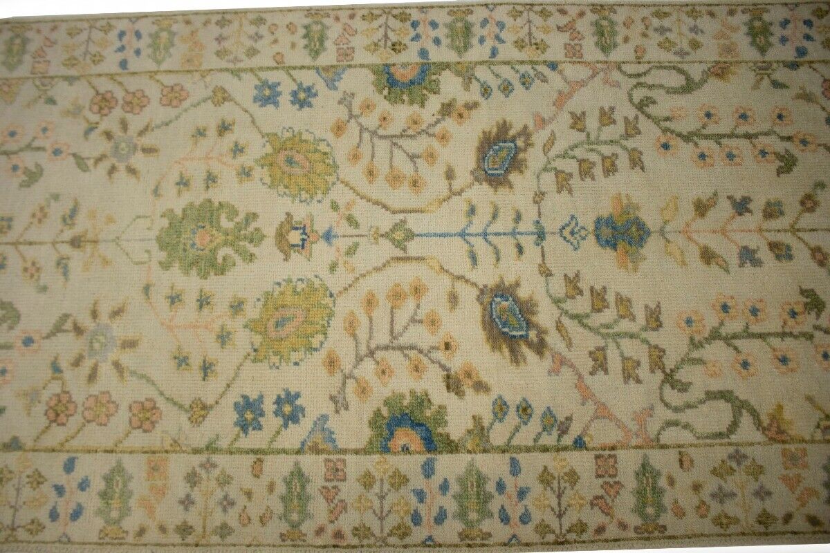 3X14 Ft Handmade Floral Oriental Runner Rug Osh