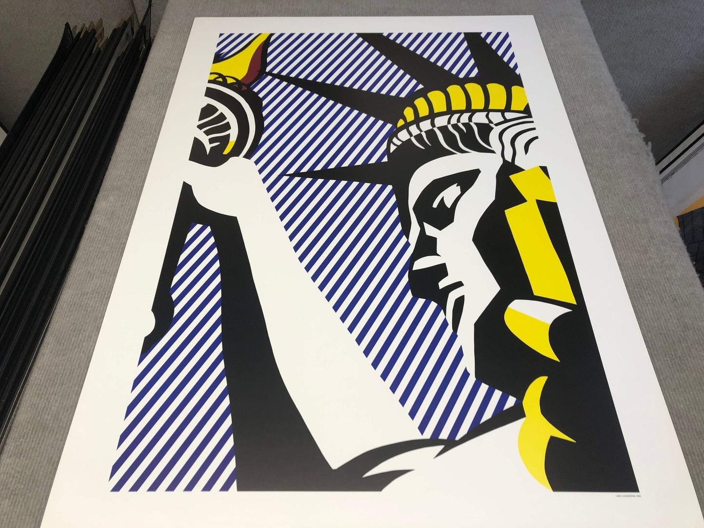 Roy Lichtenstein I Love Liberty " Poster Pop Art Yellow, Black