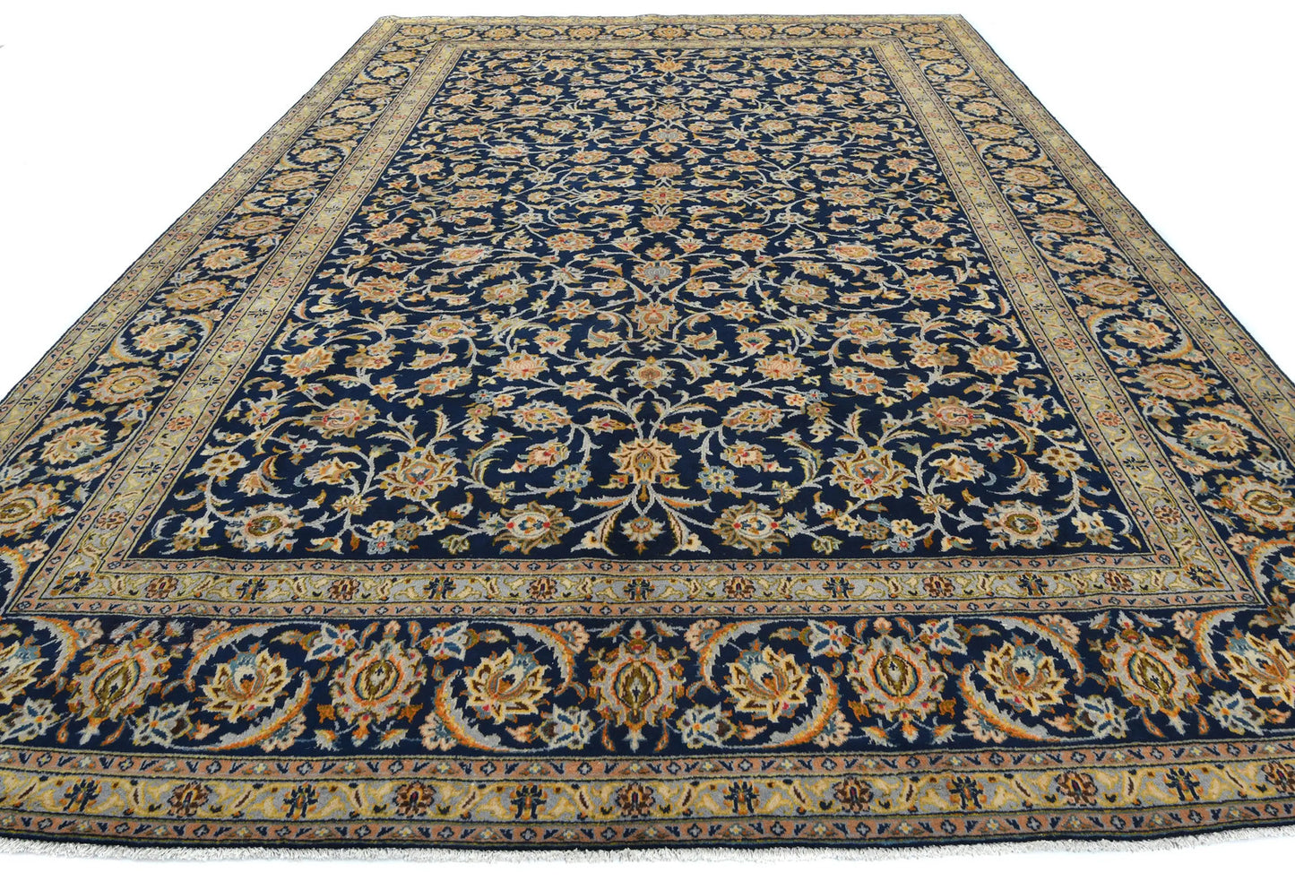 Vintage Wool Oriental Rug 9X13 Ft Floral