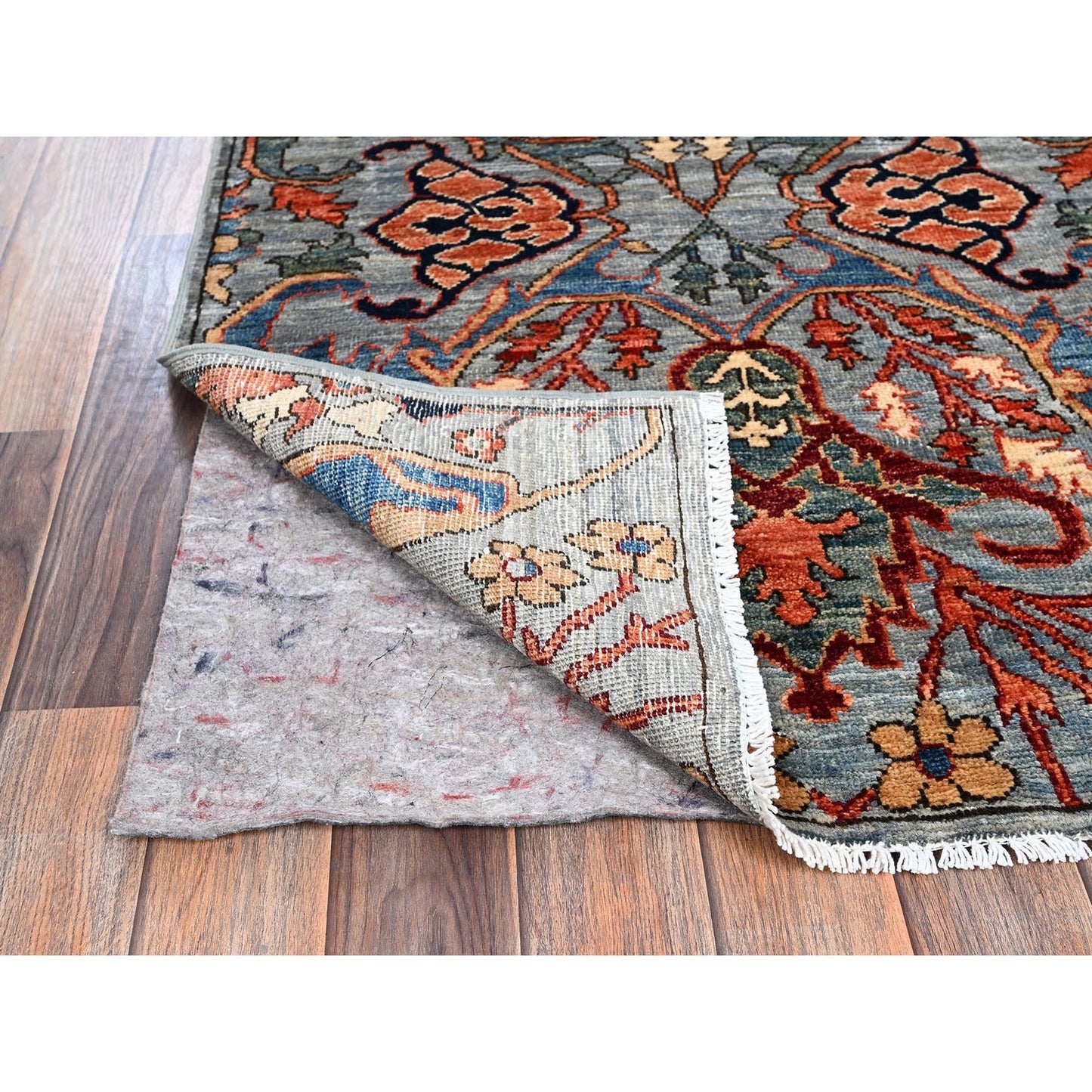 2'9"X10' Mist Gray Bijar Garus Design Soft Wool Hand Knotted Runner Rug
