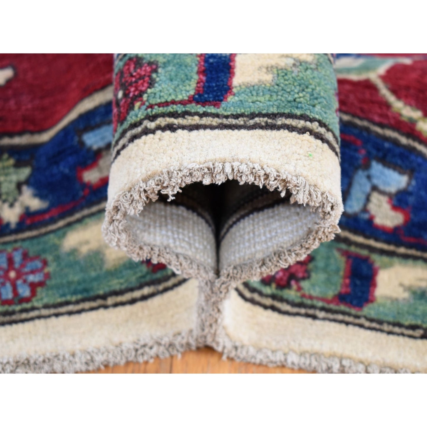 9'10"X14' Cream Color Hand Knotted Kazak Pure Wool Oriental Rug