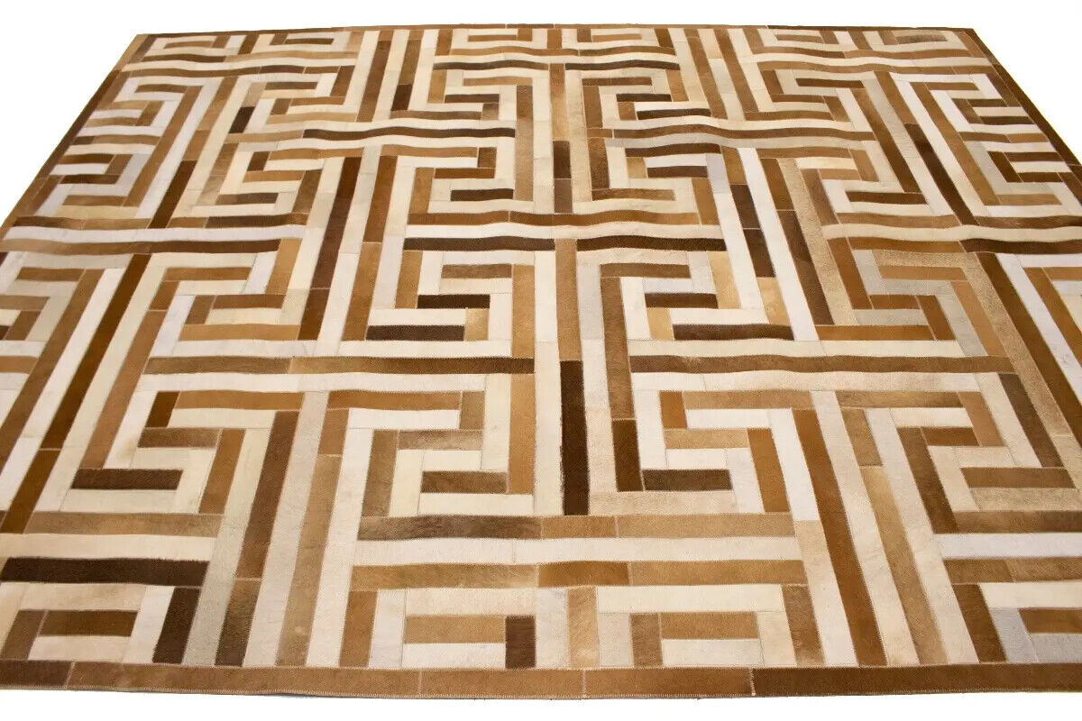 Contemporary Brown Cowhide Rug Large Modern