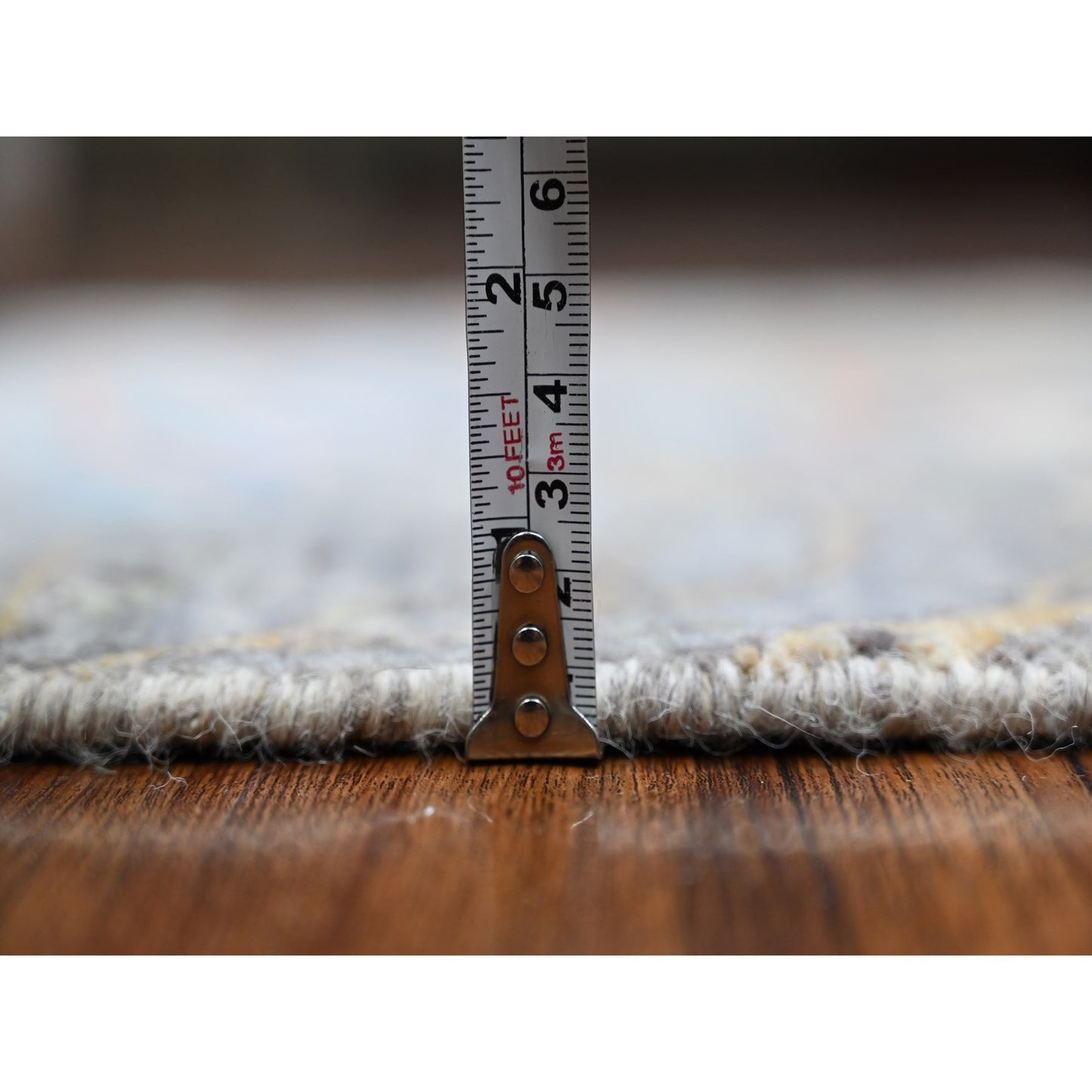 2'7"X10' Gray Peshawar Birds Of Paradise Wool Hand Knotted Runner Rug