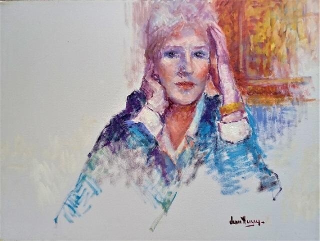 Jean Henry 'Self-Portrait" Original Oil Painting Signed Framed Usa Modern Art