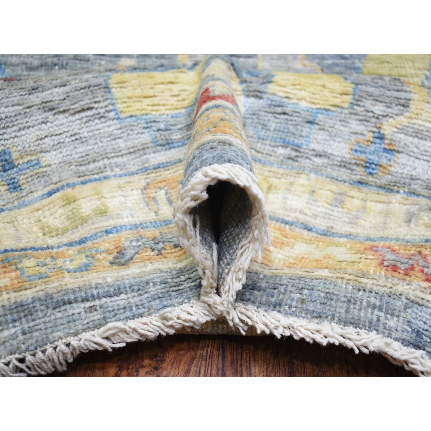 12'X16' Cadet Gray, Wool Hand Knotted, Afghan Angora Oushak Oversized Rug