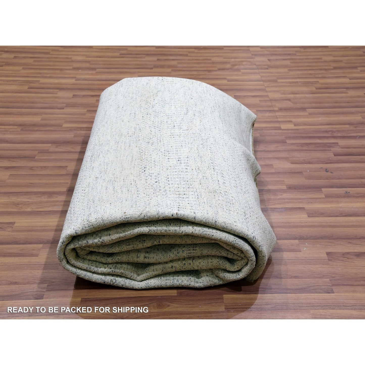 10'1"X14' Nimbus Gray Hand Knotted Grass Design Shabby Chick Oriental Rug