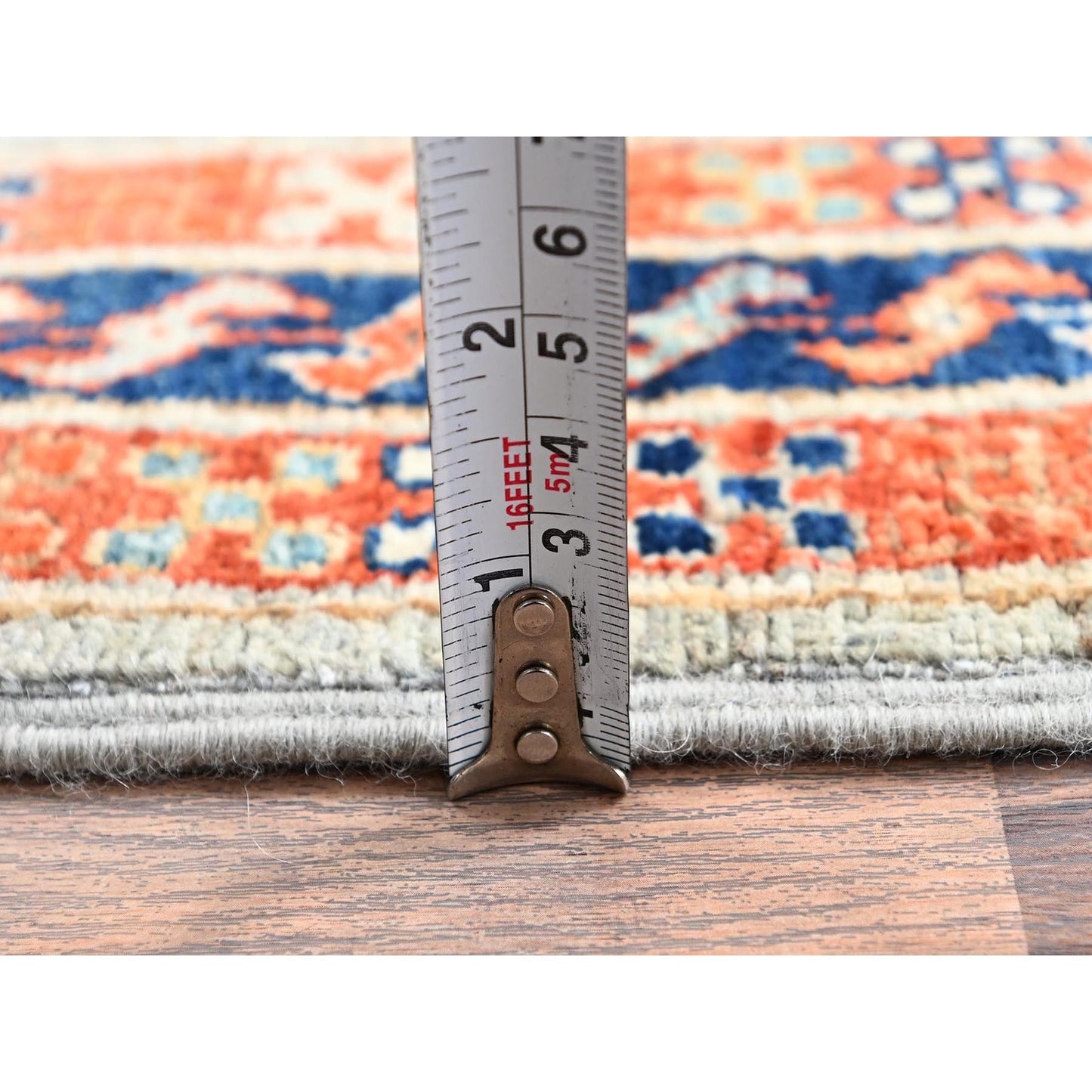 2'8"X11'3" Gray Caucasian Design Super Fine Wool Hand Knotted Runner Rug