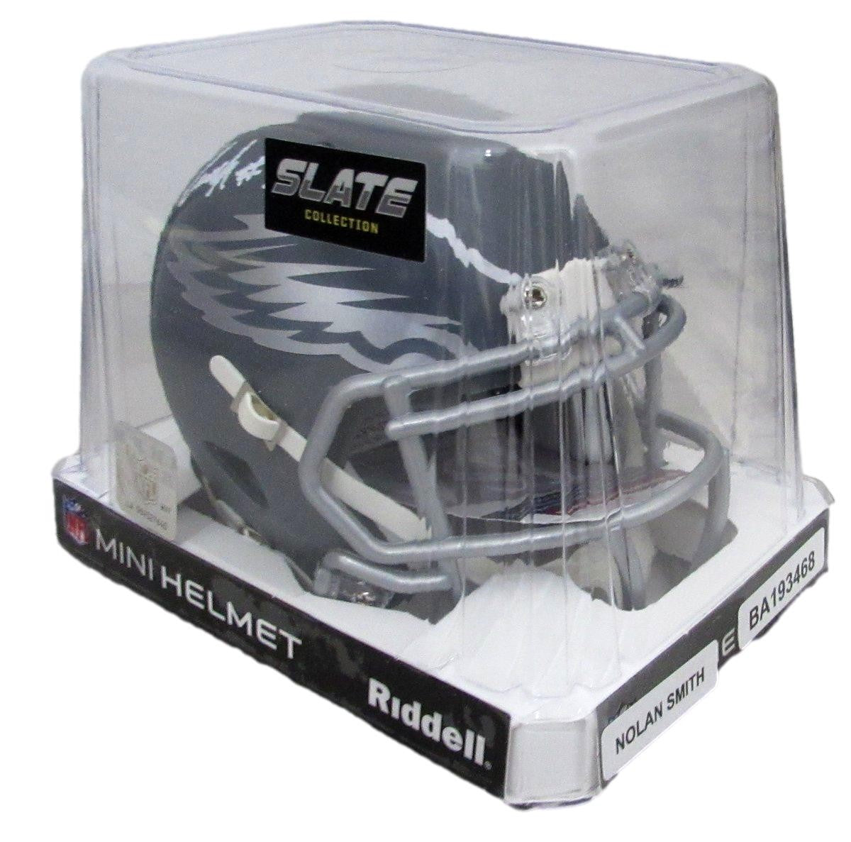 Nolan Smith Signed/Auto Slate Mini Football Helmet Eagles Jsa 193468