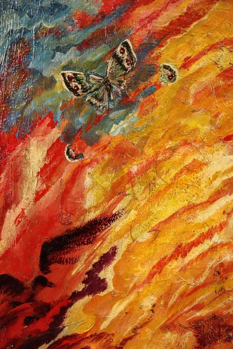 E.E. Druzhinina 1995 Original Oil Painting "Solaris" Signed & Titled On Reverse