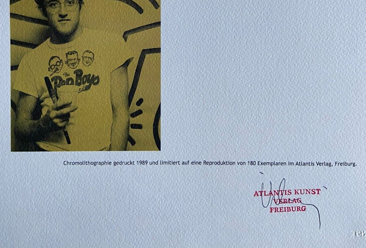 Keith Haring Lithograph Coa Signed Numbered By Hand /Stamp