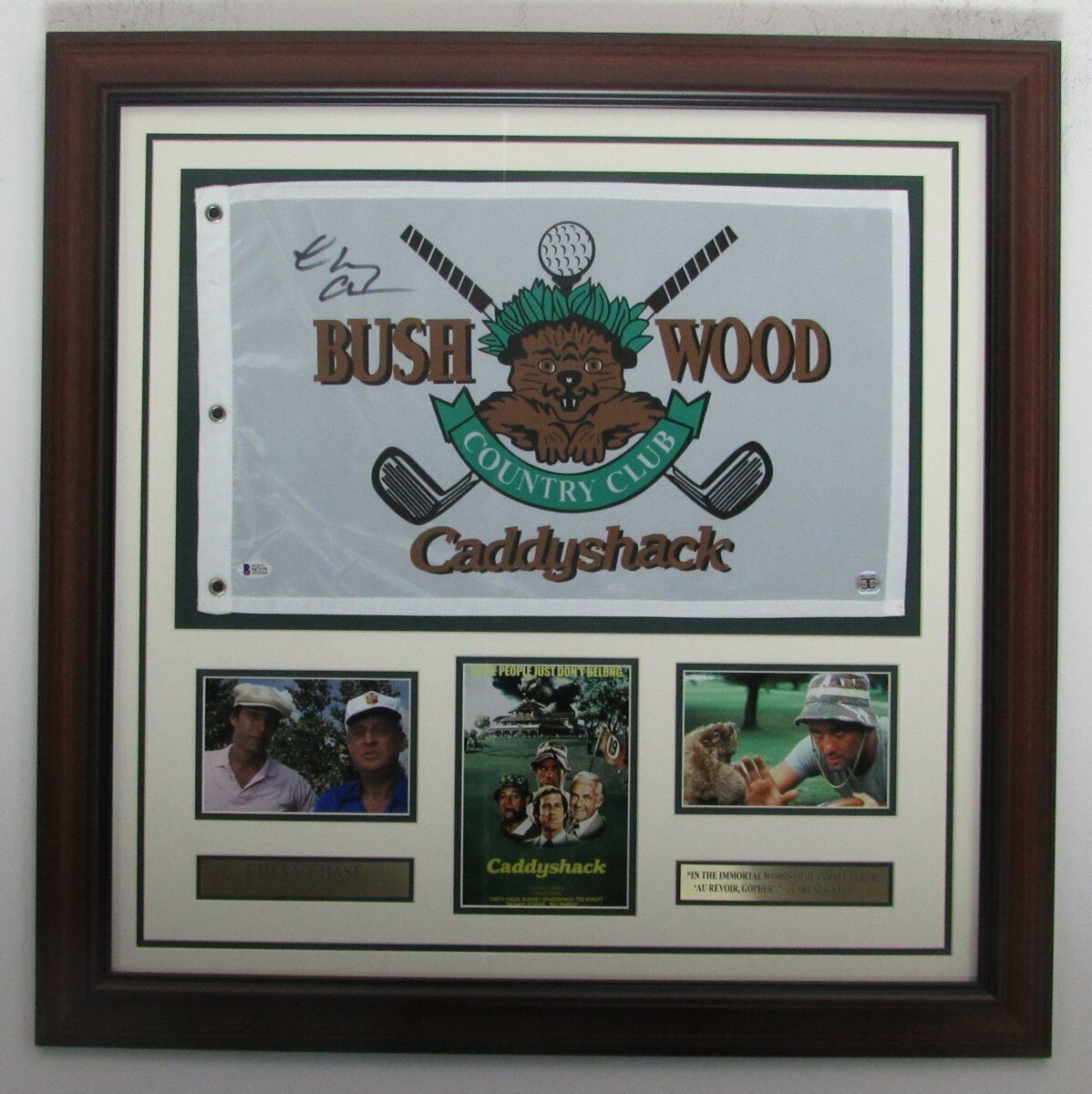 Chevy Chase "Caddyshack" Signed Pin Flag & Photo