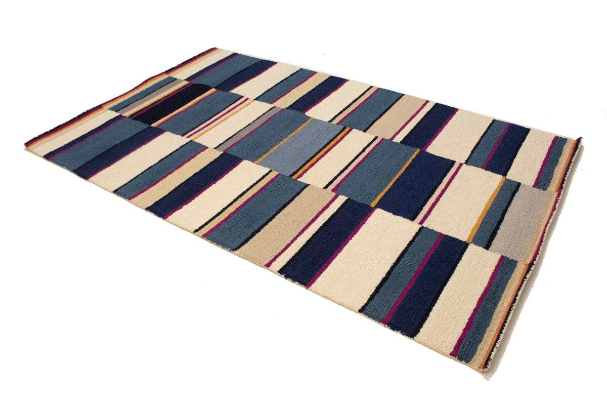 Hand-Tufted Multicolored Stripes Rug Modern Kids