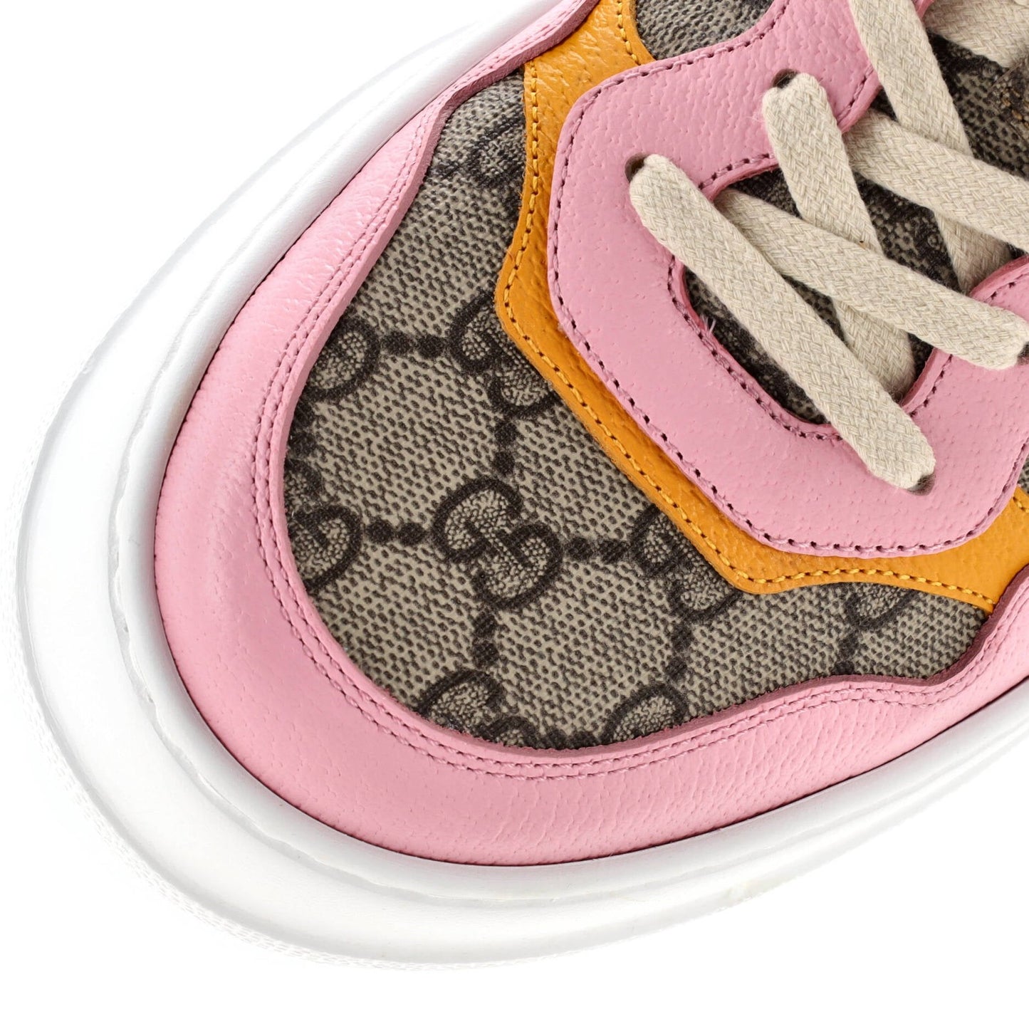 Gucci Women'S Dali Platform Sneakers Gg Canvas With Leather