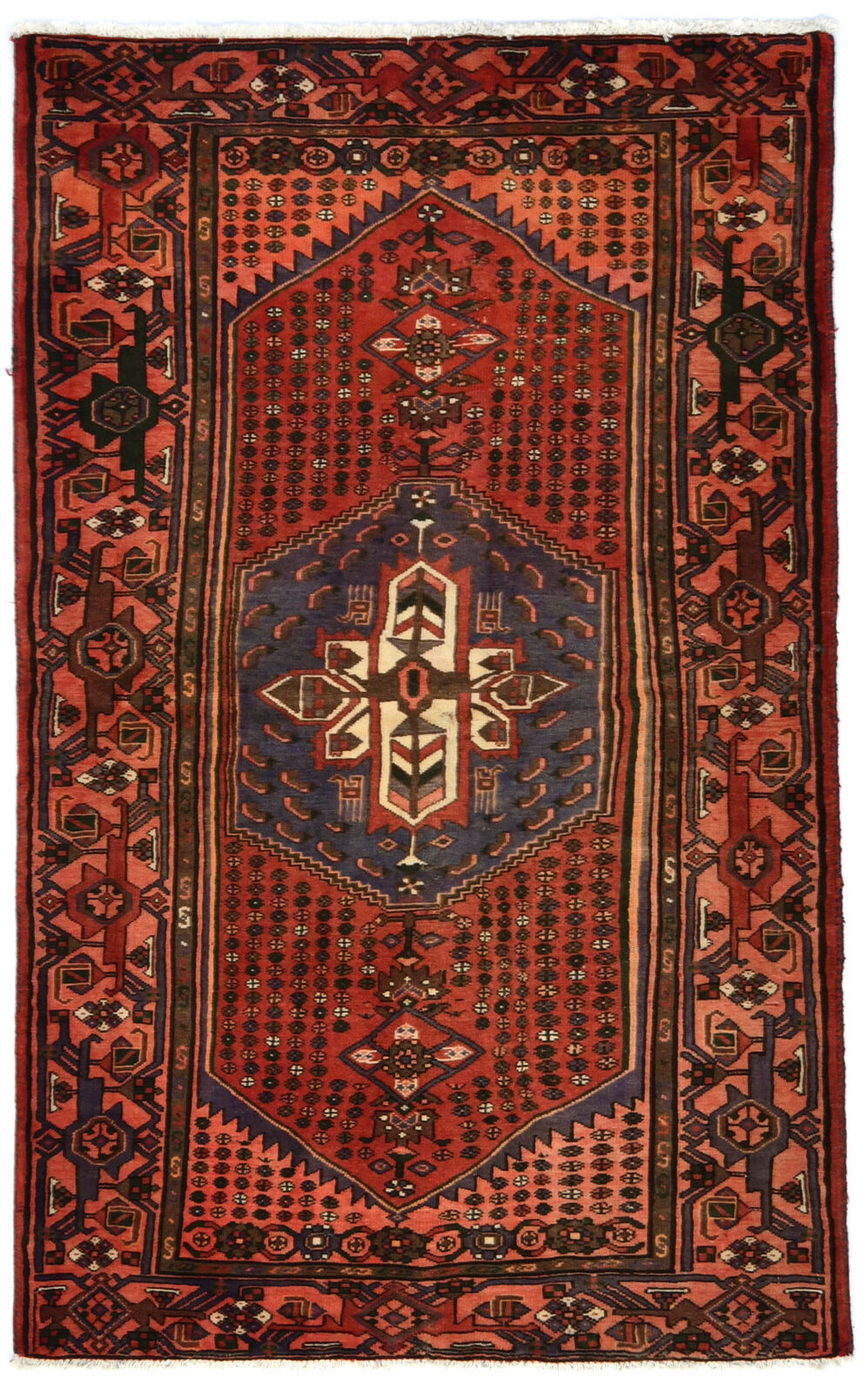 Hand-Knotted Oriental Rug Rusty Red Tribal Design