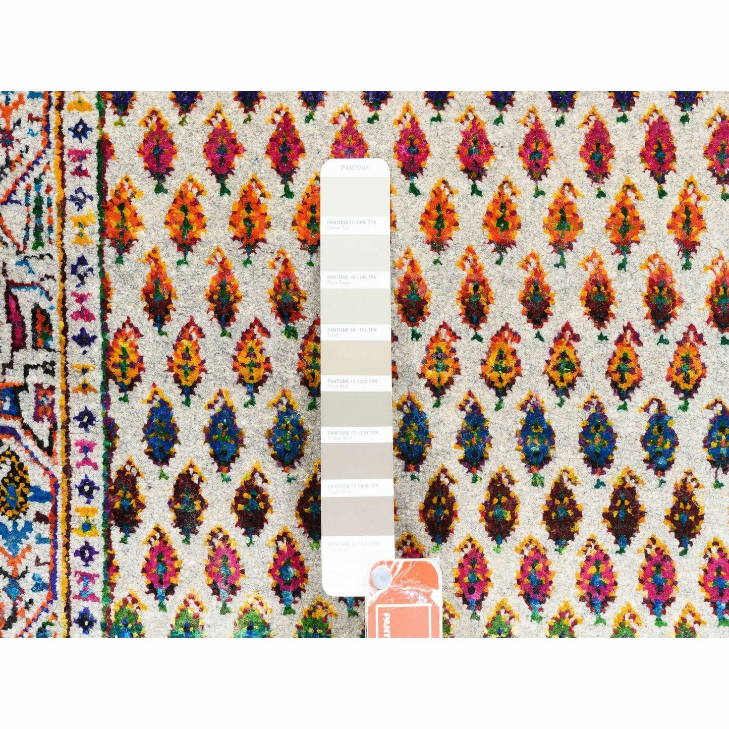2'4"X10'2" Colorful Wool And Sari Silk Saroogh Hand Knotted Rug