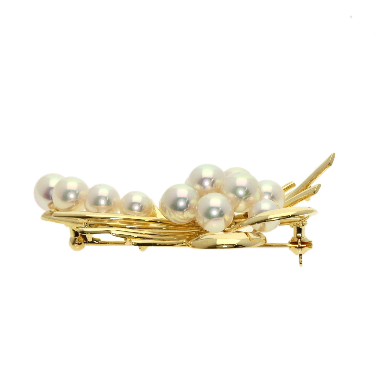 Mikimoto Brooch Pearl Pearl K18 Yellow Gold