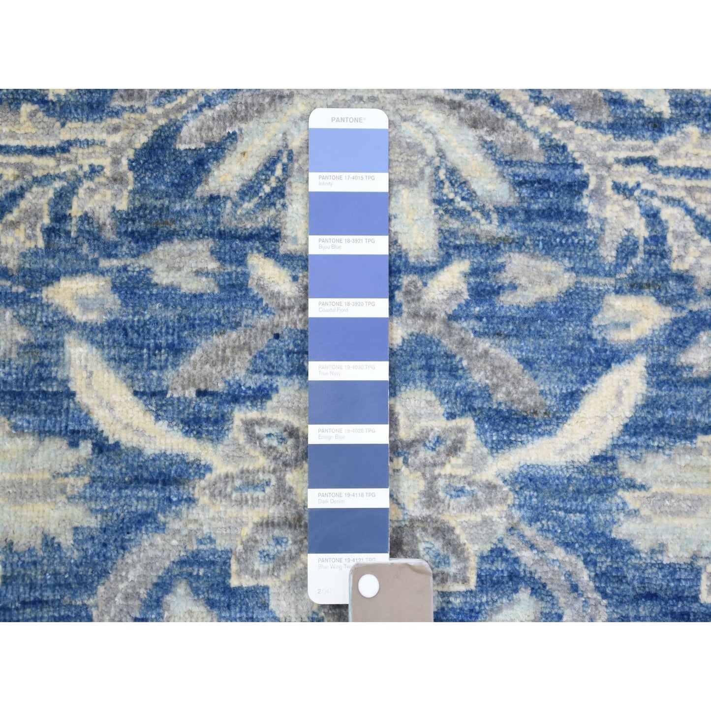 5'10"X9'1" Sapphire Blue Pure Wool Hand Knotted Finer Peshawar Rug