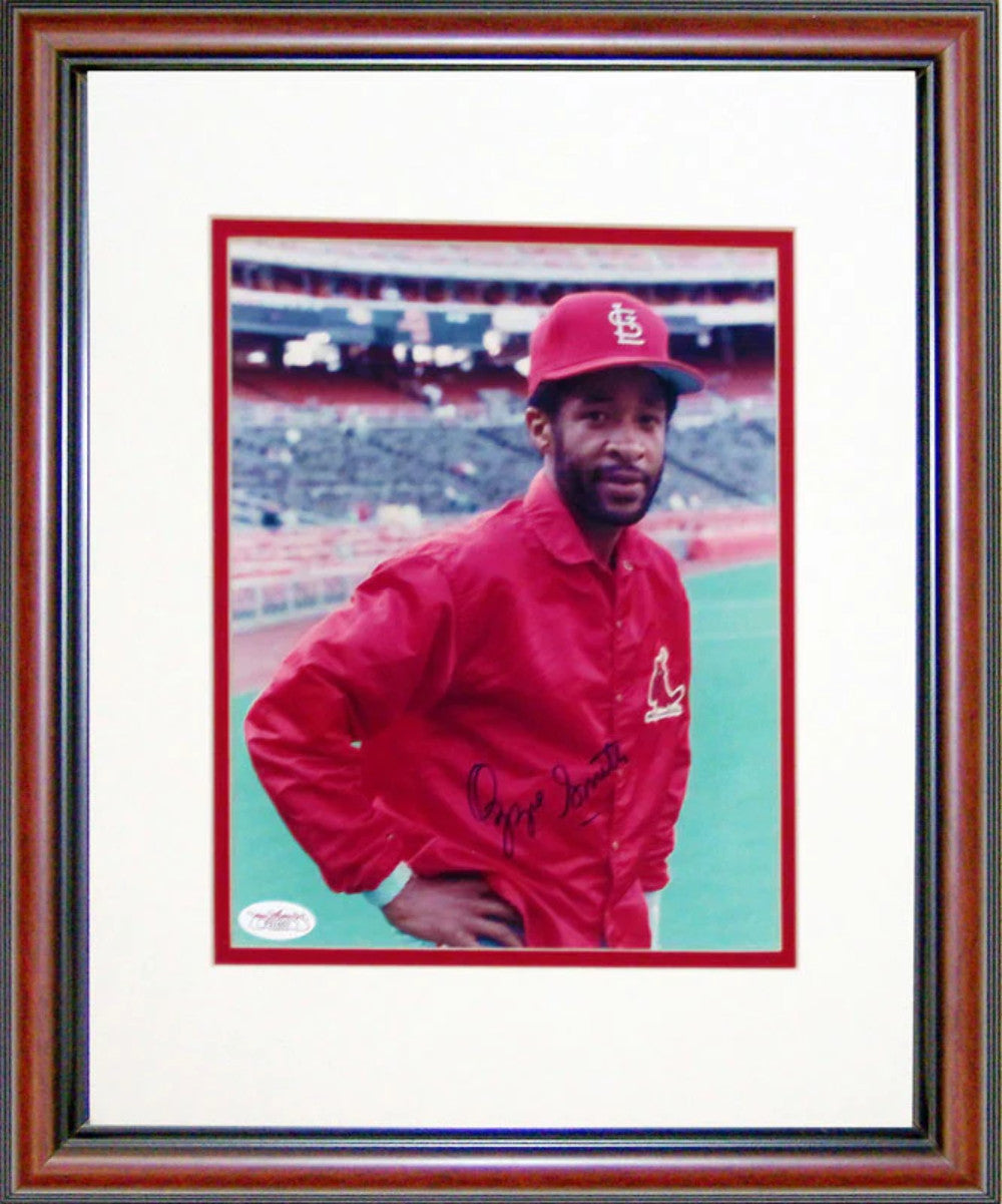 Ozzie Smith Autographed Framed 8X10 Photo