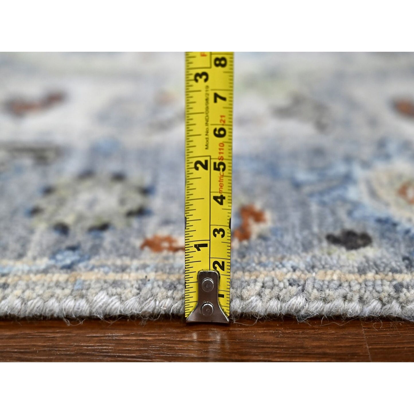2'5"X30'4" Gray 100% Wool Hand Knotted Oushak Floral Design Xl Runner Rug