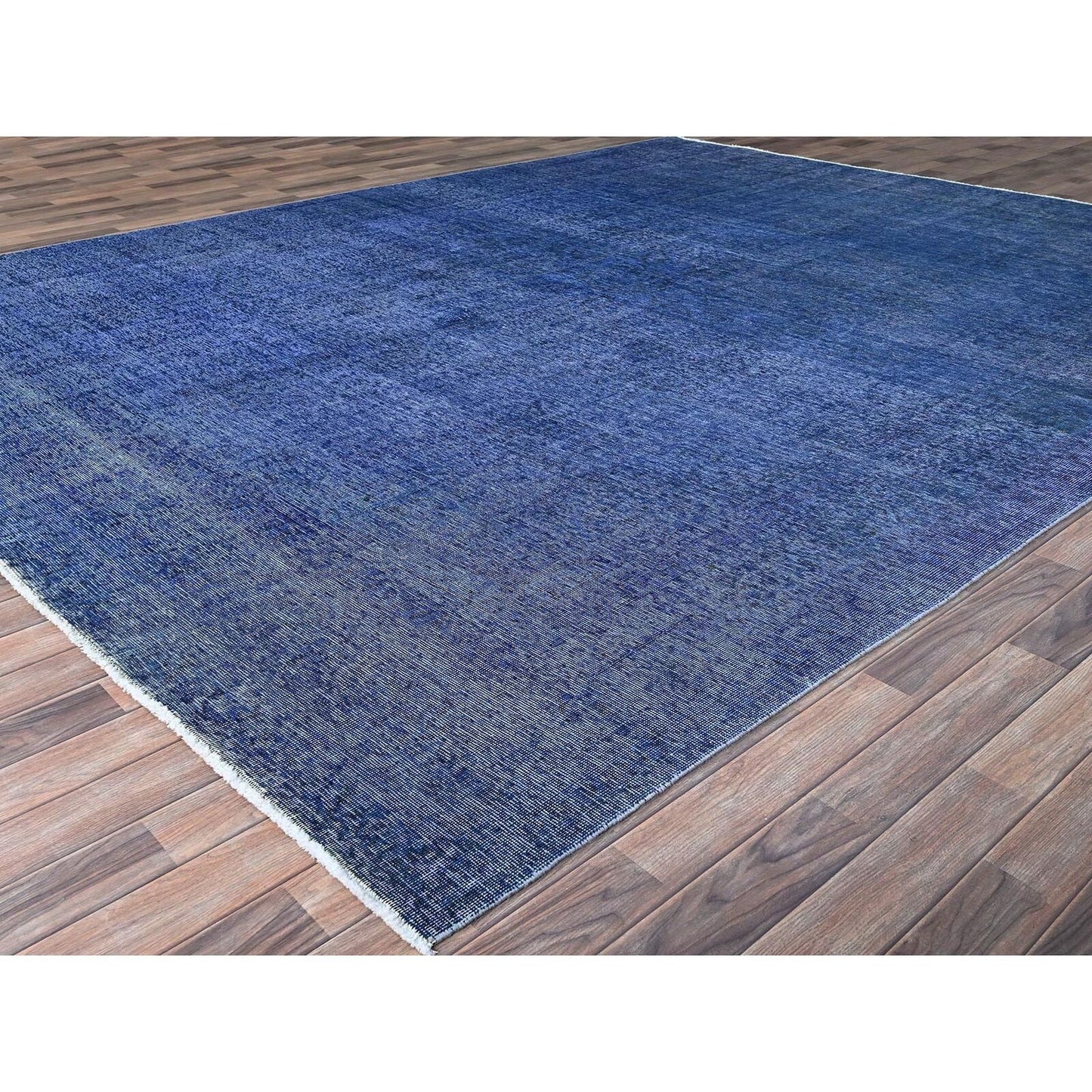 10'X12'7" Blue Hand Knotted Vintage Zoroastrian Tebraz Wool Oriental Rug