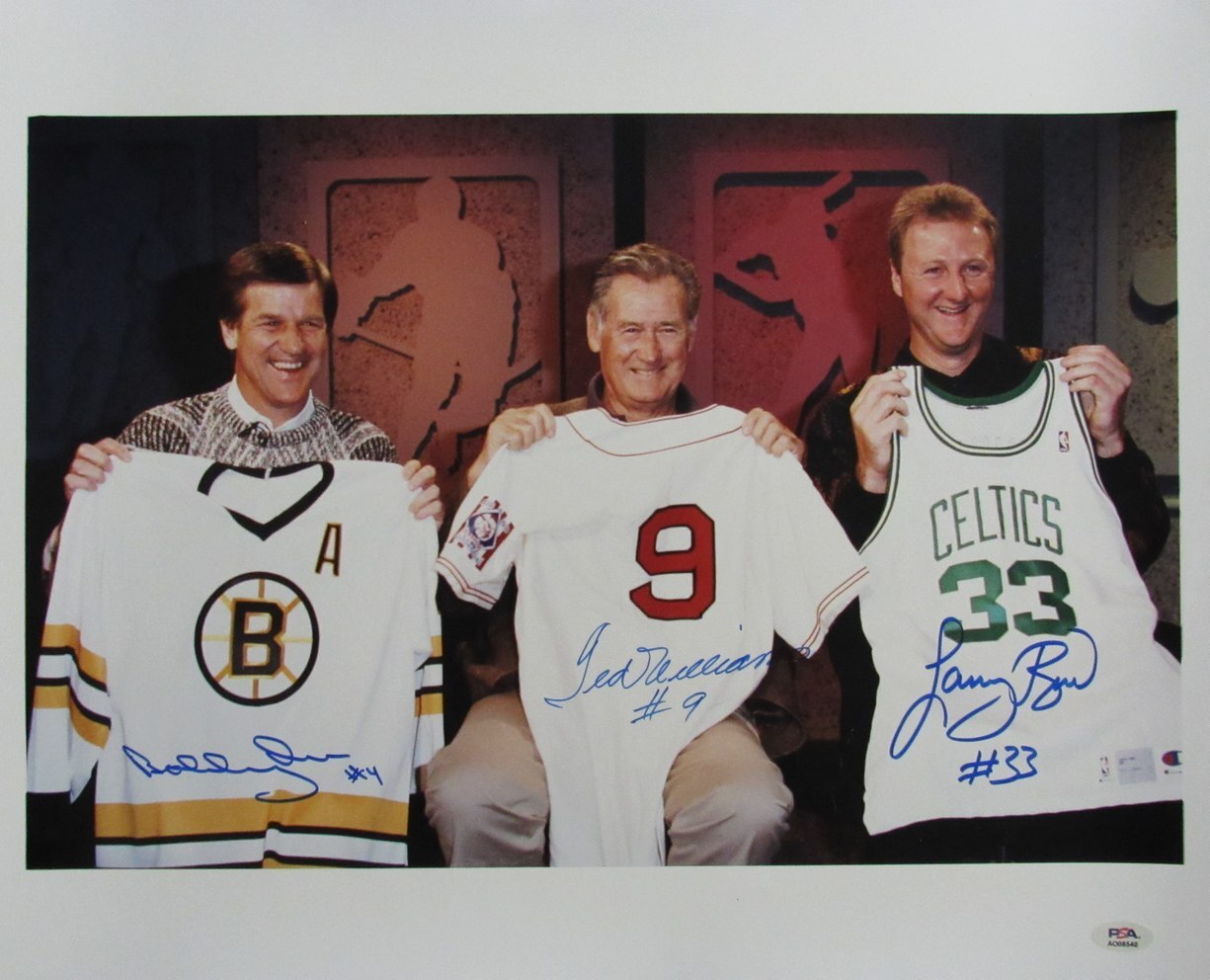 Bobby Orr/Ted Williams/Larry Bird Signed Boys Of