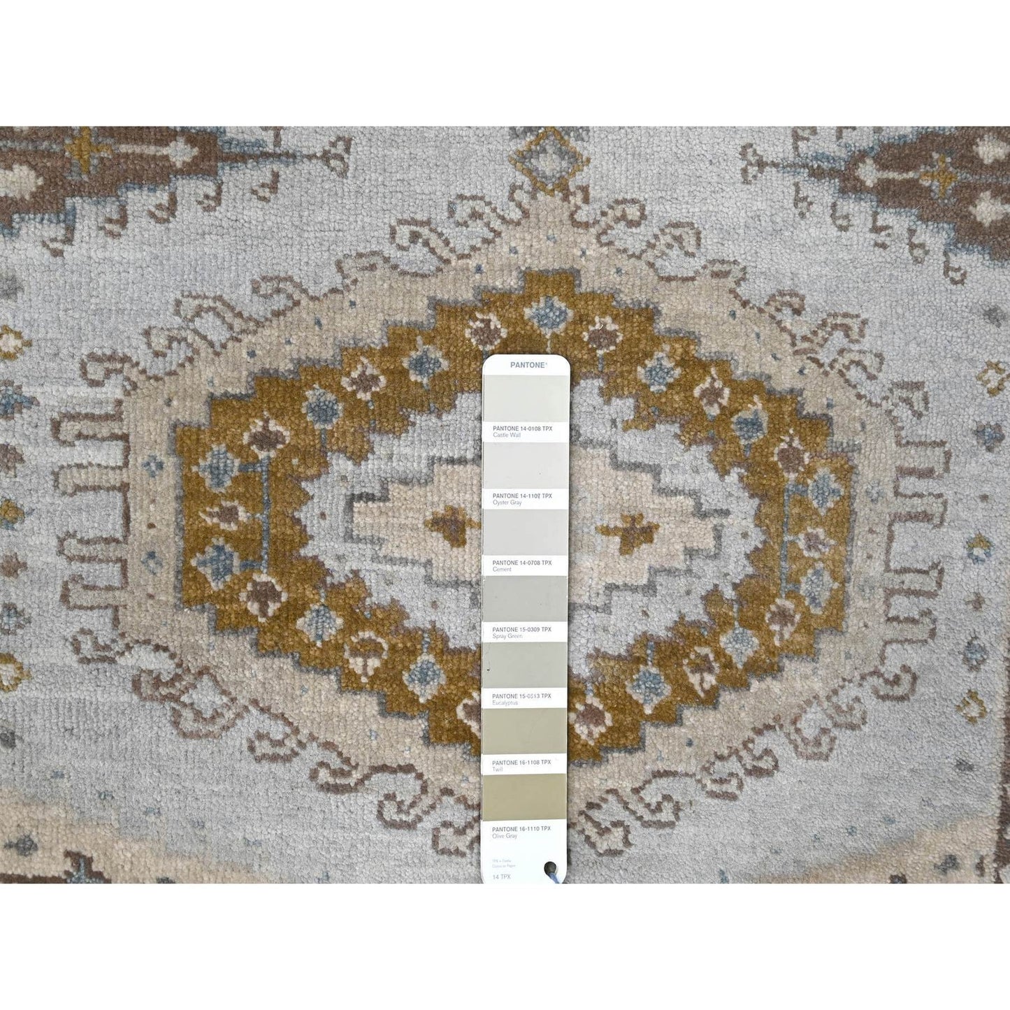 2'7"X5'10" Smoke Gray Zoroastrian Village Wool Hand Knotted Runner Rug