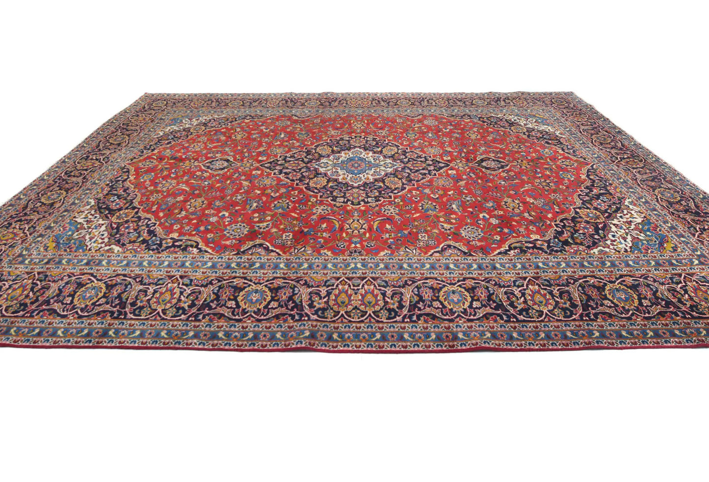 Vintage Wool Oriental Rug Floral Traditional
