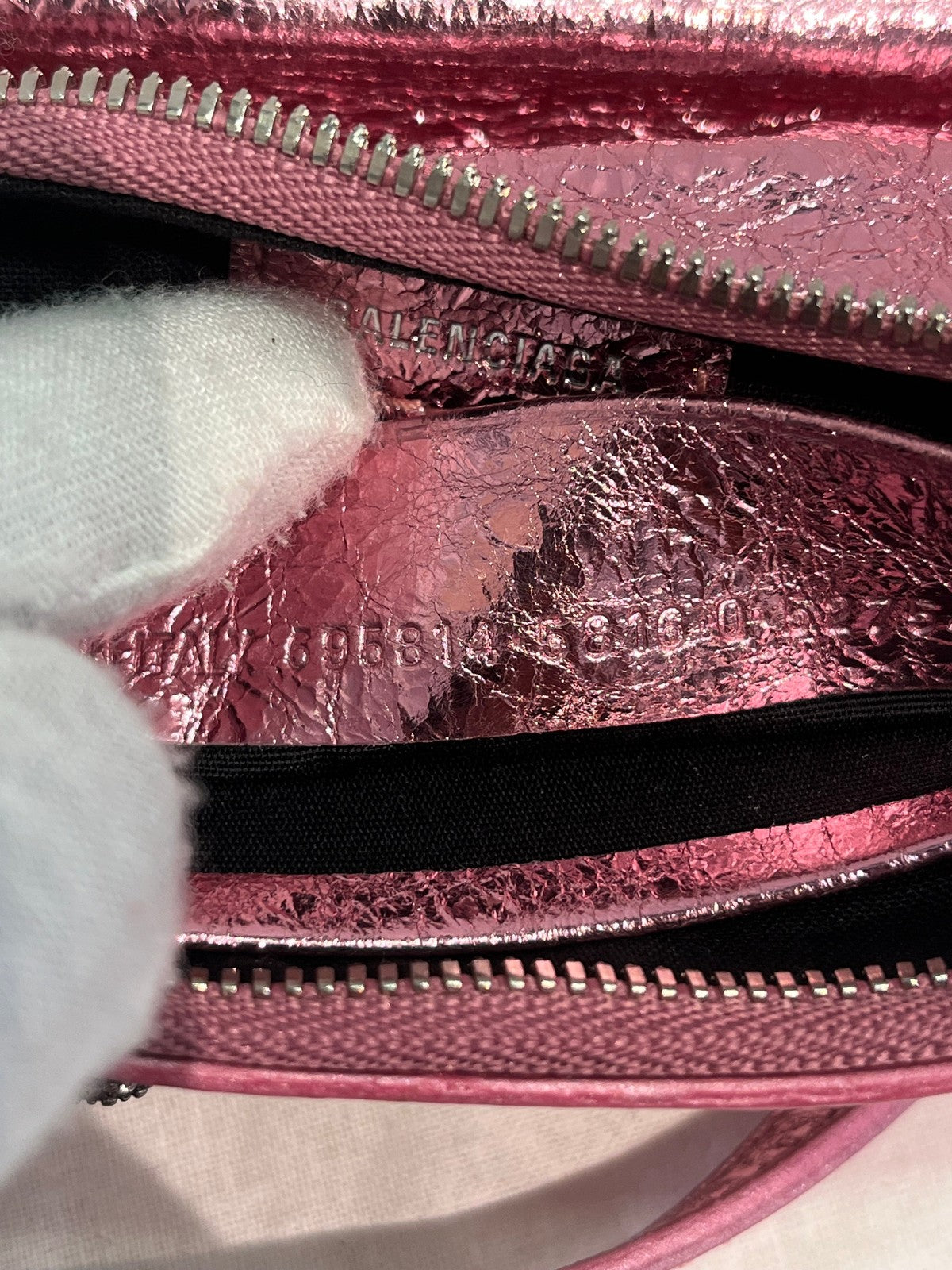 Balenciaga Le Cagole Giant Studs Shoulder Bag Leather With Crystals Mini