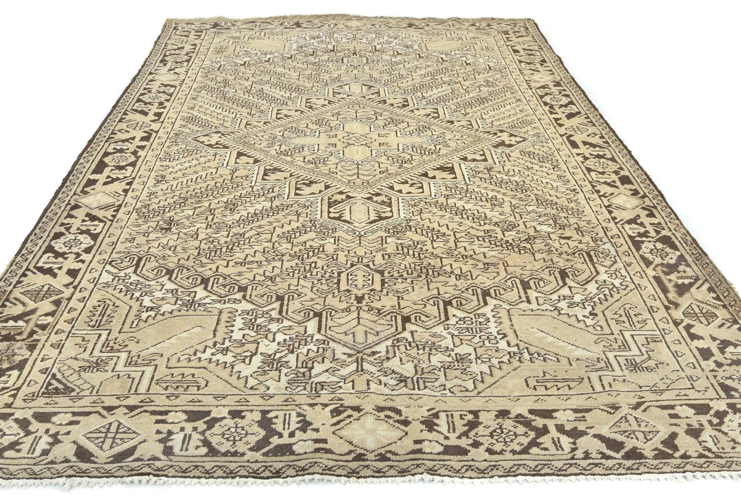 Distressed Vintage Oriental Rug 7X10 Ft Muted
