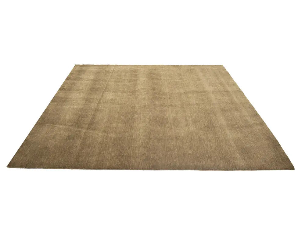 Solid Brown Hand-Loomed 8X8 Gabbeh Wool Rug