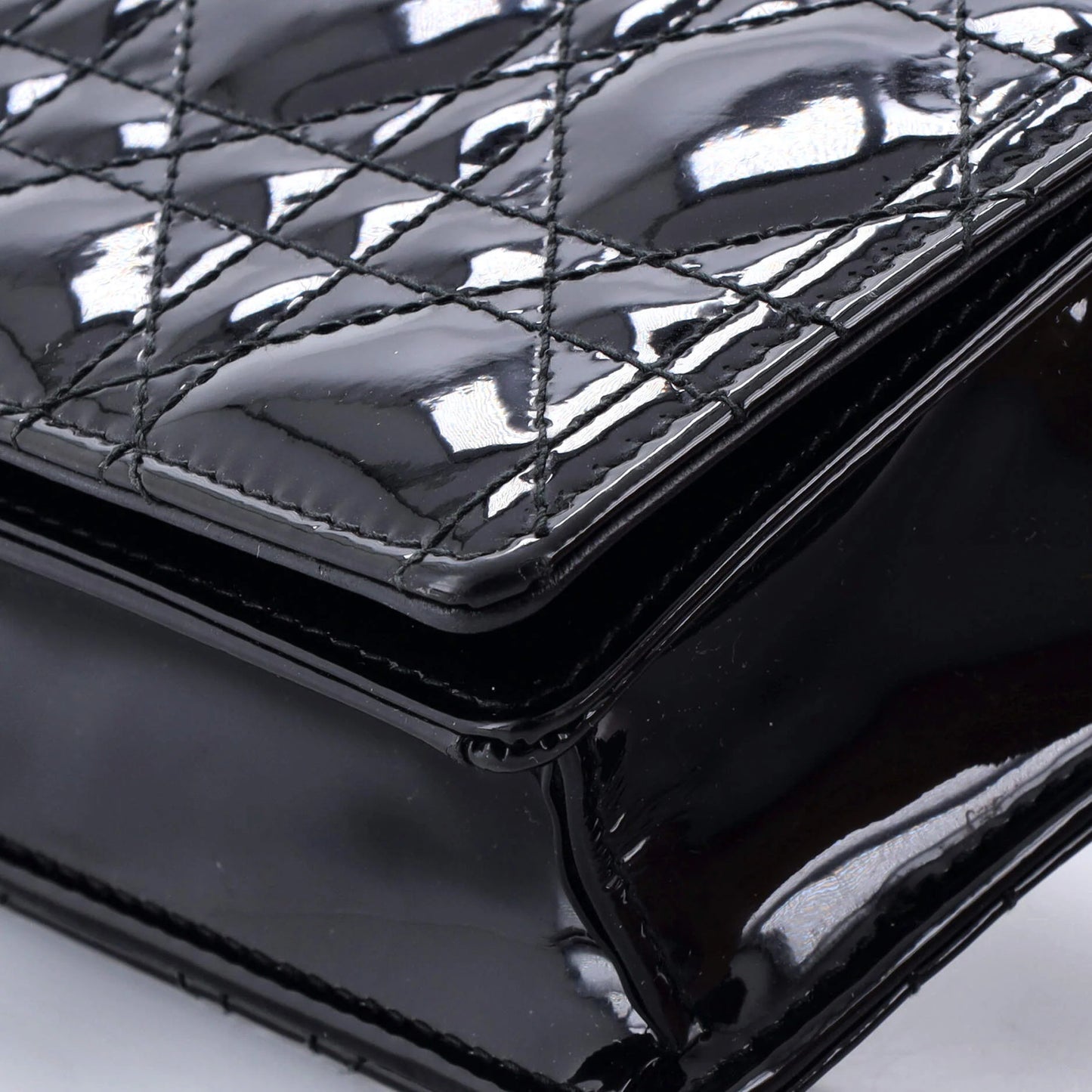 Christian Dior Lady Dior Clutch On Chain Cannage Quilt Patent