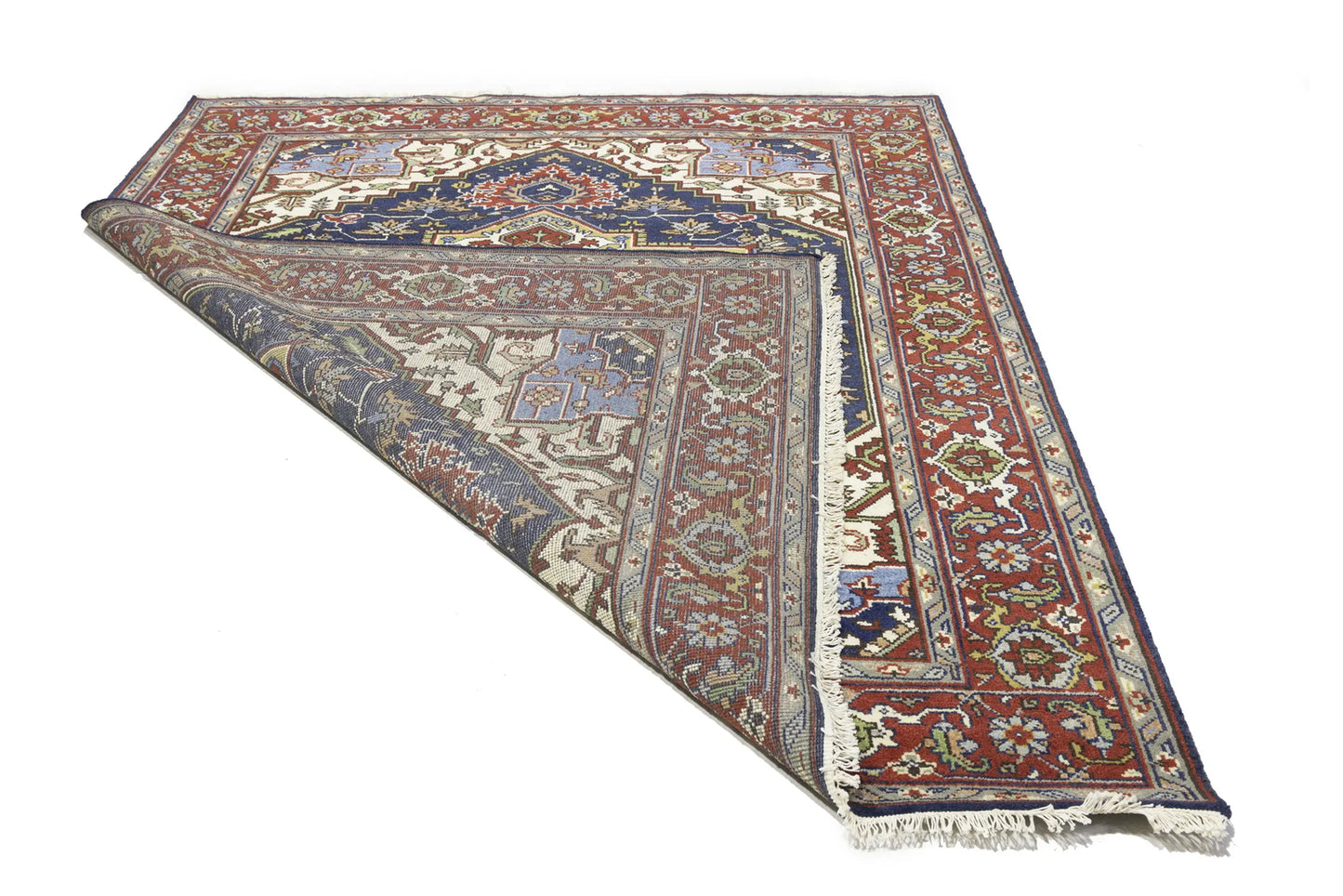 Geometric Heriz Serapi Oriental Rug Dining Room