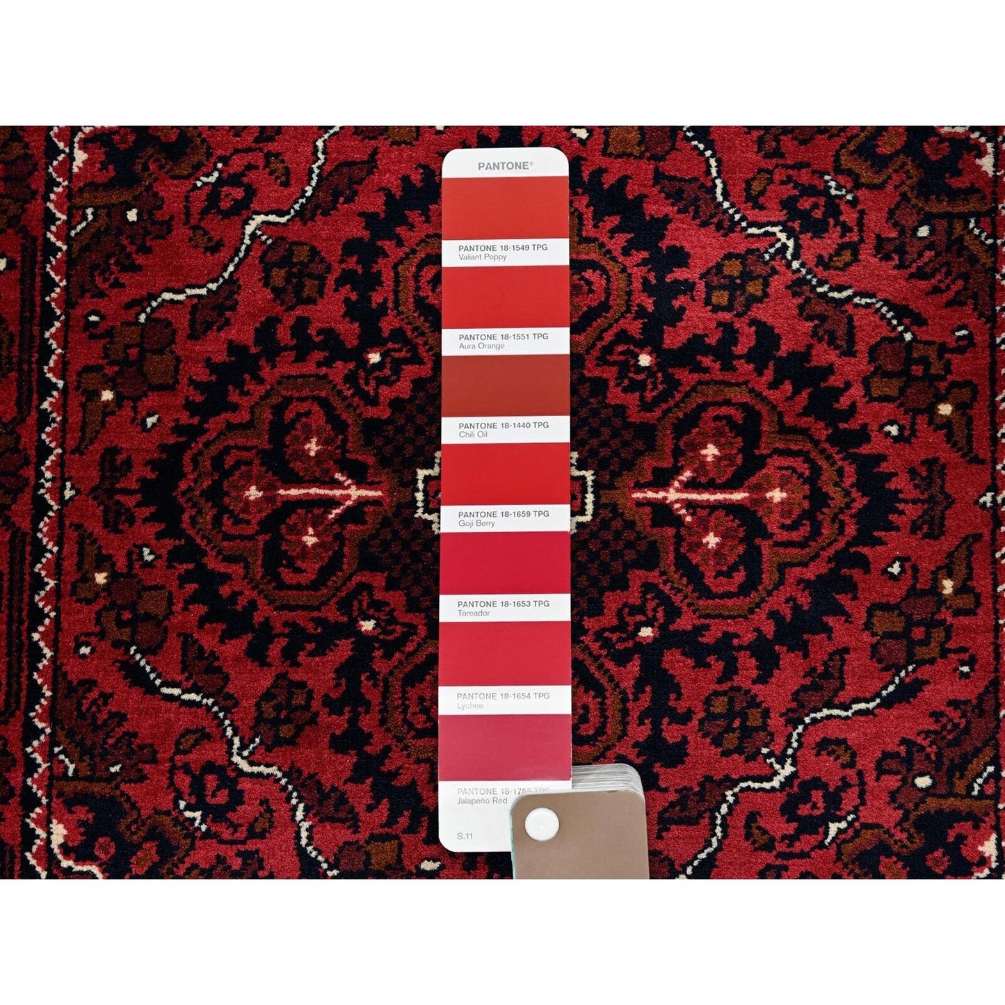 2'3"X5'2" Red Hand Knotted Afghan Khamyab Tribal Design All Wool Runner Rug
