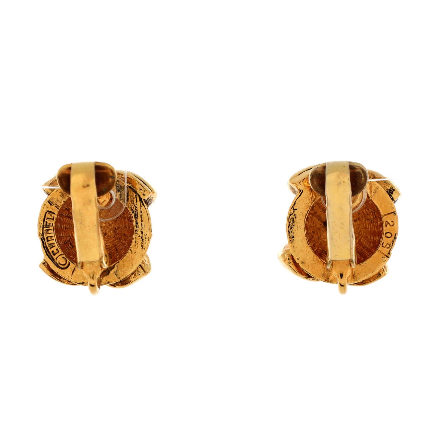 Chanel Vintage Cc Round Clip-On Earrings Metal