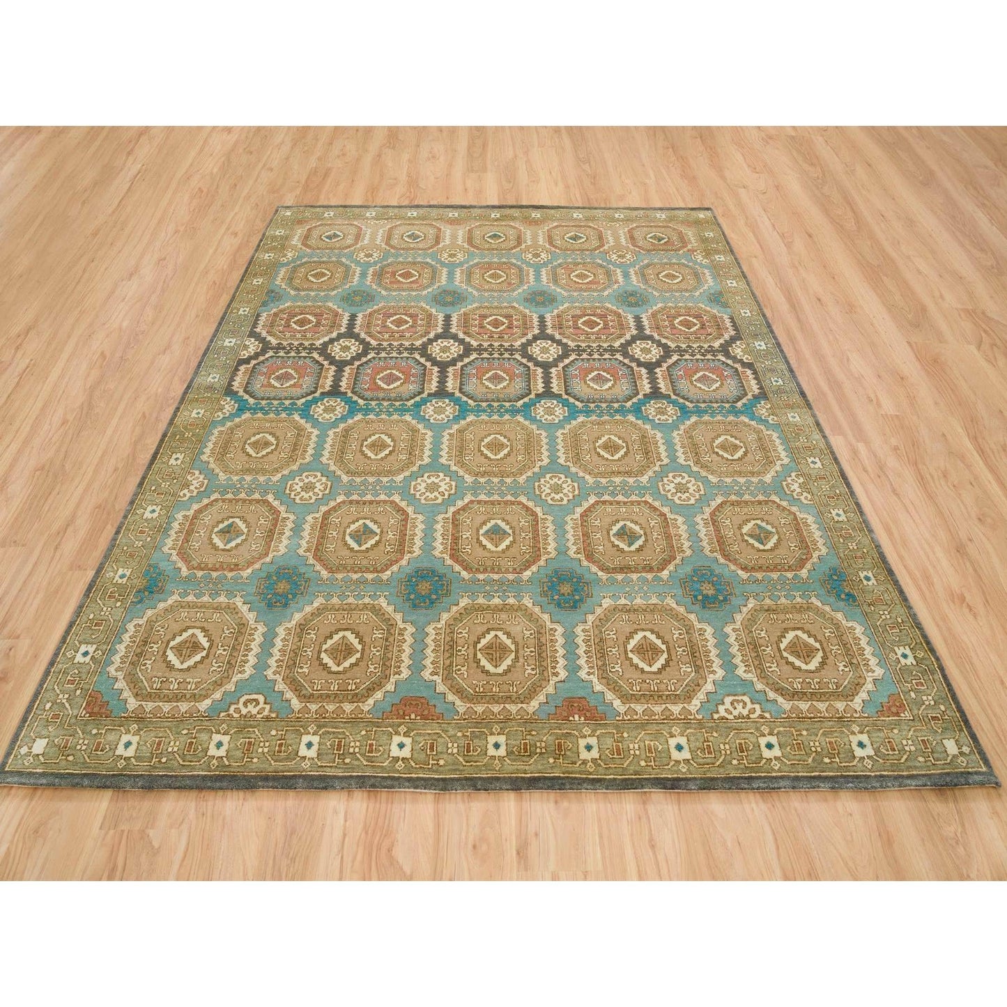 8'3"X10' Hand Knotted Natural Dyes,Caucasian Gul Motifs Oriental Rug
